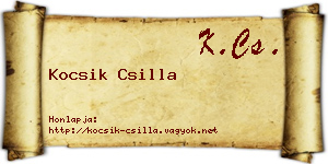 Kocsik Csilla névjegykártya