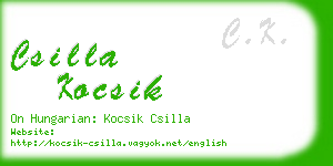 csilla kocsik business card
